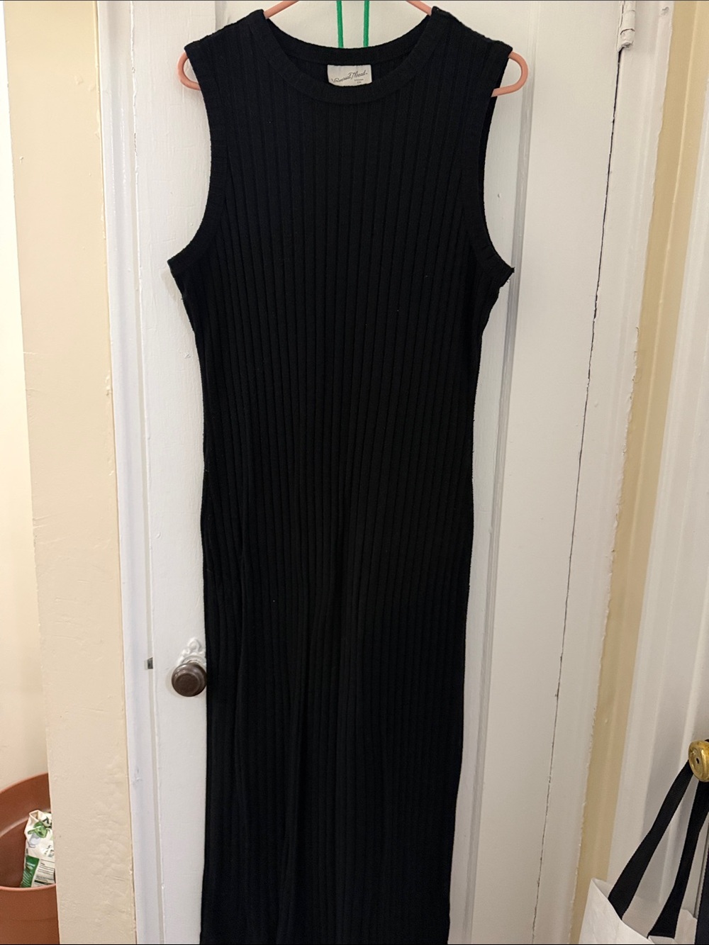 Universal Thread Black Ribbed Sleeveless Maxi Dress